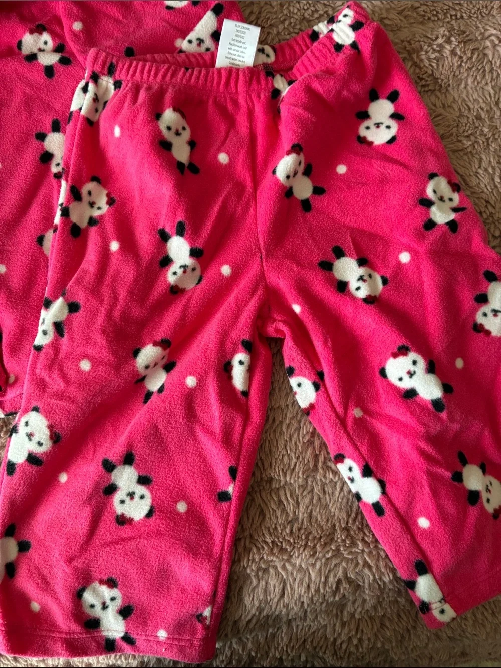 Gymboree Hot Pink Fleece Pajama Set with Panda Print